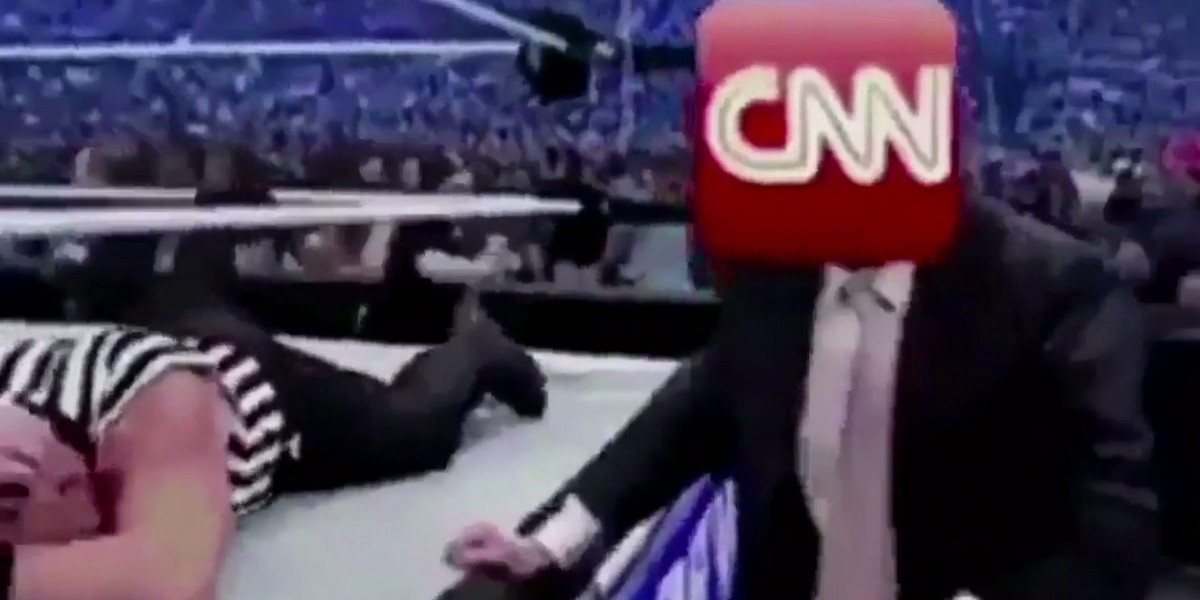 Donald Trump zamieścił  film na którym „nokautuje” logo CNN 