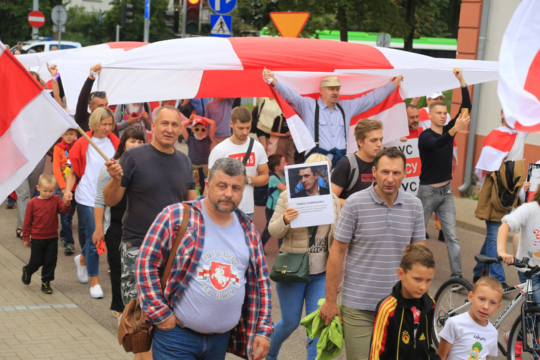 Białystok: ulicami miasta przeszedł marsz solidarności z Białorusią