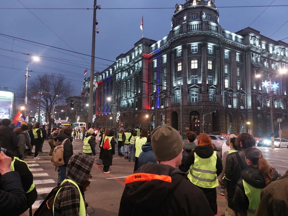 Protest ispred zgrade Vlade Srbije