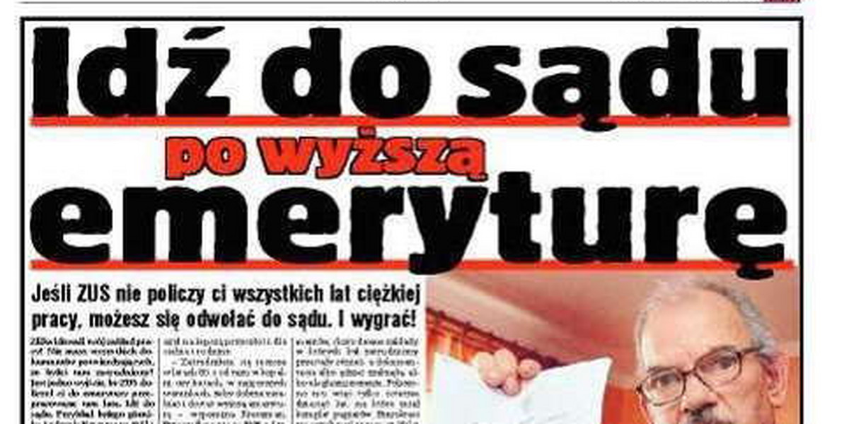 Idź do sądu po wyższą emeryturę