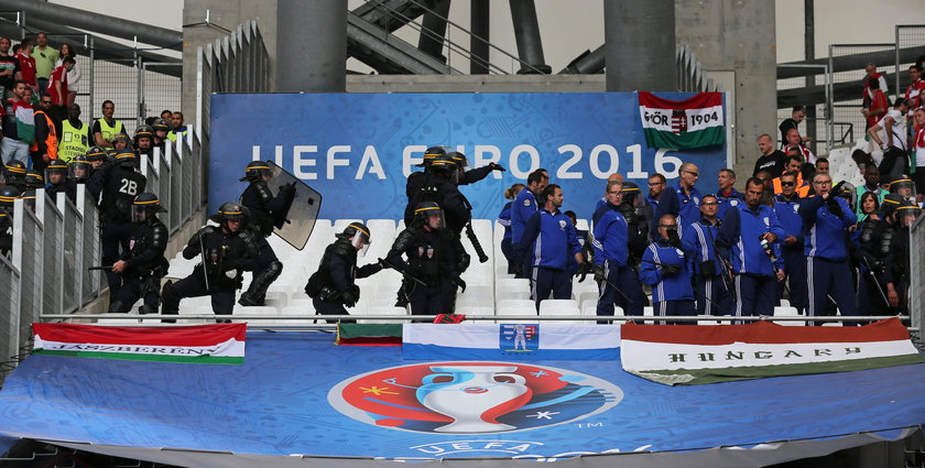 Euro 2016: Dantejskie sceny przed meczem Węgry - Islandia