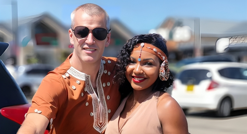 Carolina Carlz and her husband during their traditional wedding in Kenya