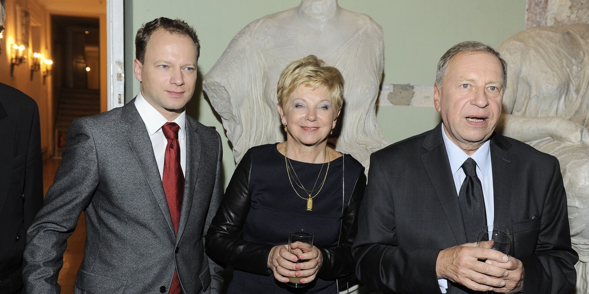 Jerzy Stuhr, Maciej Stuhr i Barbara Stuhr w 2012 r.