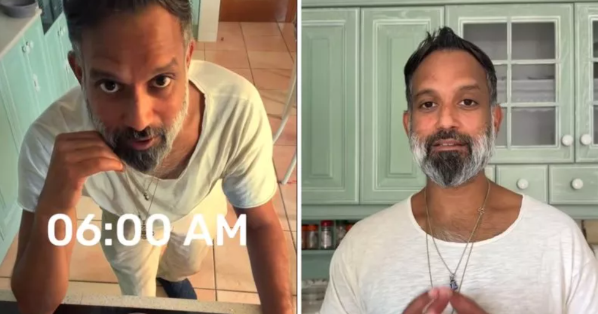 "Wstaję wcześniej, aby moja żona mogła się wyspać". Mężczyzna zbiera pochwały od lekarzy