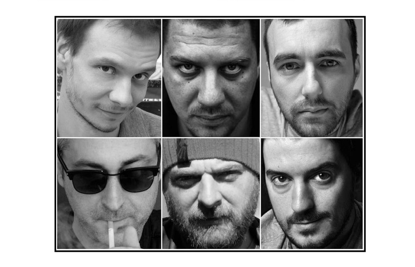 Autori podržanih dugometražnih igranih filmova: Kosta Đorđević, Sabolč Tolnai, Ivan Ikić (gore), Boriša Simović, Oleg Novković i Ognjen Glavonić (dole)