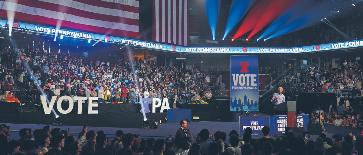 Barack Obama na wiecu demokratów w Filadelfii 5 listopada