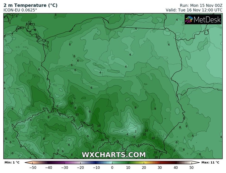 Temperatura do środy będzie zróżnicowana, w zależności od stopnia zachmurzenia