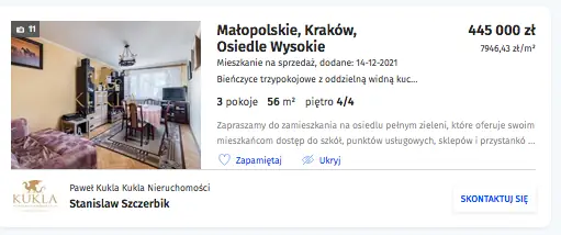 Ogłoszenie w serwisie Morizon