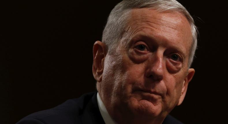 Retired Marine Corps General James Mattis testifies before a Senate Armed Services Committee hearing on his nomination to serve as defense secretary.