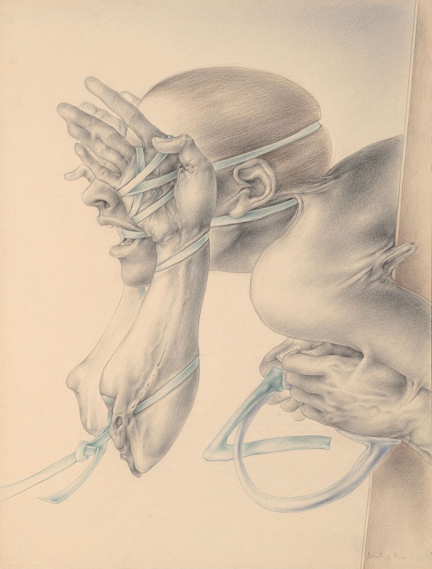 Dimitrije Popovic - Kompozicija - grafit na papiru - 65 x 50 cm - 1983