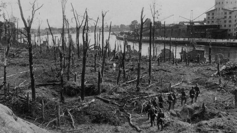 Westerplatte po zakończeniu walk, 9 września 1939 roku.