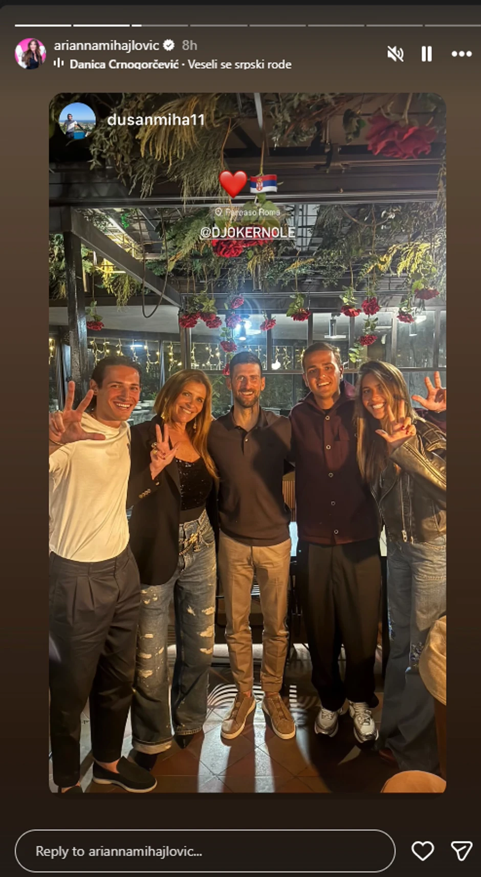 Novak Đoković i Ariana Mihajtović