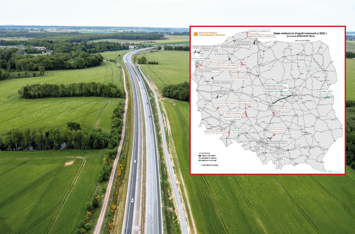 Mapa inwestycji drogowych realizowanych od początku roku