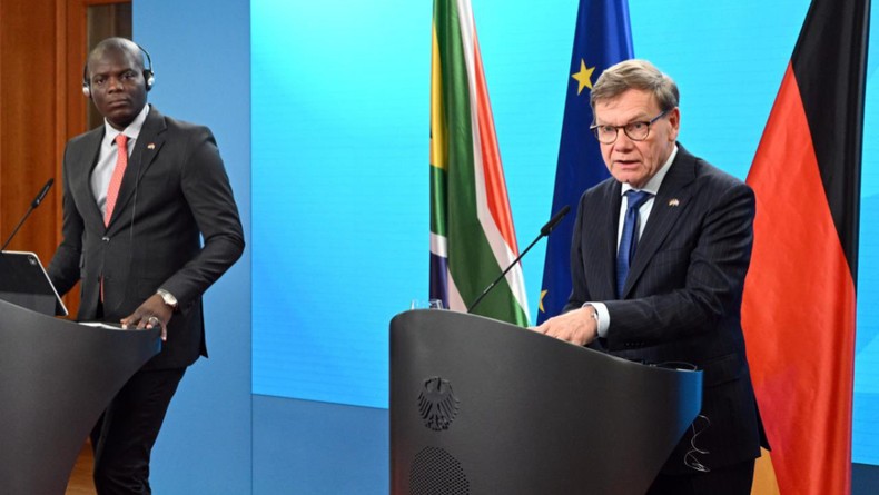 German and South African foreign ministers meet in Berlin to strengthen diplomatic and economic ties while urging renewed US–Iran negotiations amid global tensions. [Photo by @UbuntuRadioZA/X, formerly Twitter]