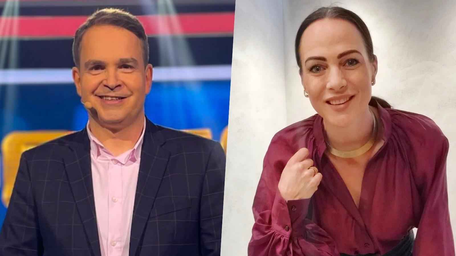 Moderátor STVR Gregor Mareš a influencerka Adriana Kneissl. 