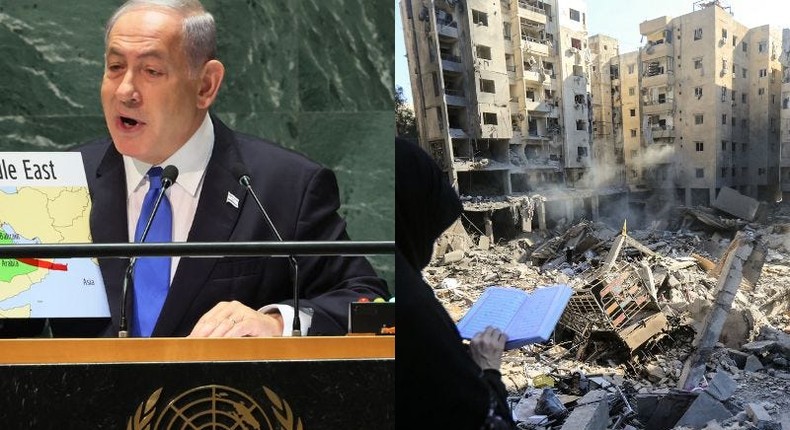 Israel's PM Netanyahu addressed the UN the same day strikes targeted Hassan Nasrallah.Michael M. Santiago/Getty Images