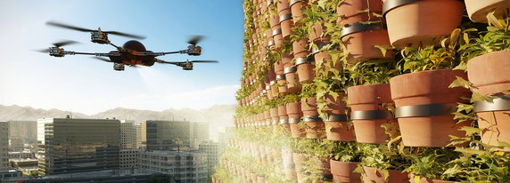 Wieża widokowa pokryta tysiącami doniczek. Rośliny podleją drony! 