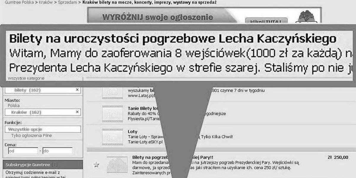 SKANDAL! Kupczą biletami na pogrzeb Pierwszej Pary!