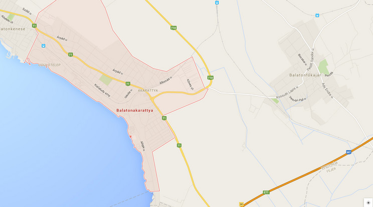 Balatonakarattyánál, a 710-es úton történt a baleset / Fotó: Google maps