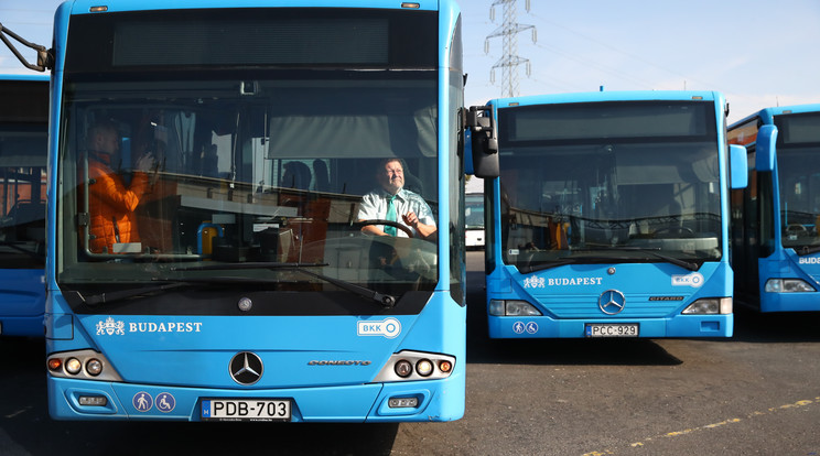 A BKV sofőr mutatványa: soktonnás busszal készíti a filteres teát / Fotó: Grnák László