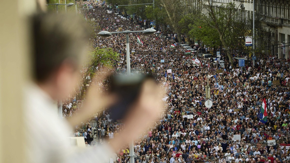 Węgry demonstracja Viktor Orban