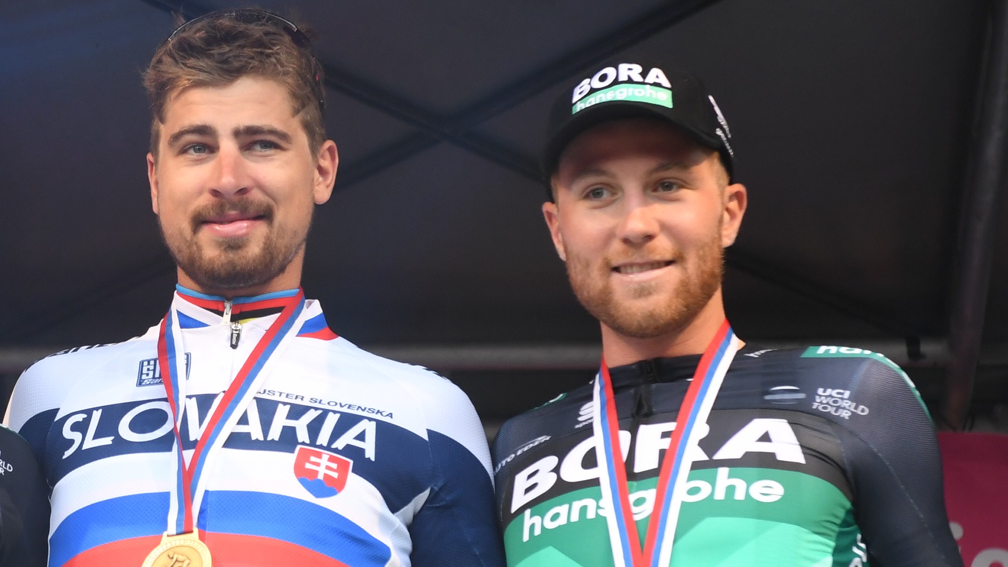 Peter Sagan a Michael Kolář (vpravo).