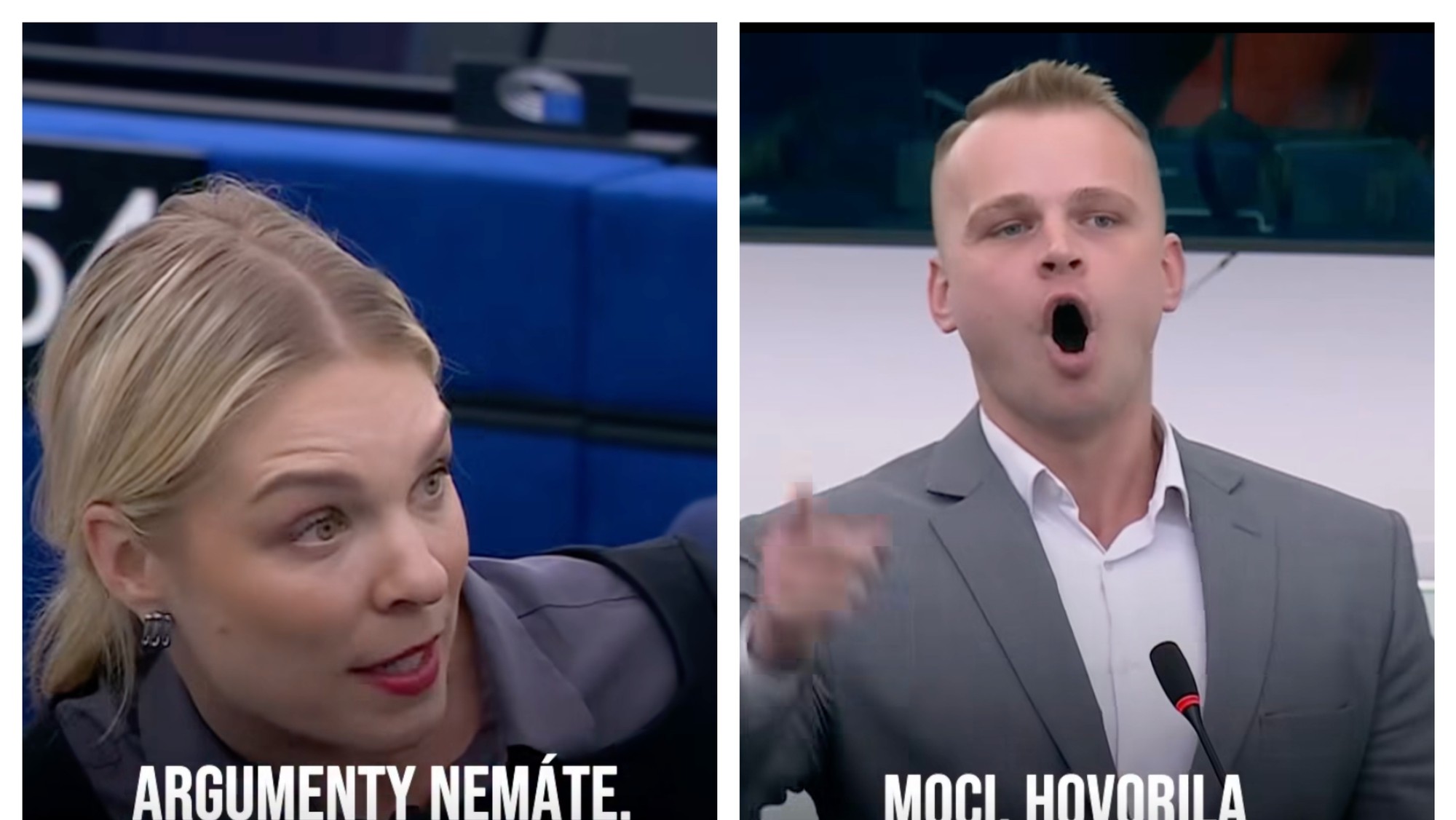 Veronika Cifrová Ostrihoňová a Milan Mazurek: Ostrá výmena názorov v europarlamente.