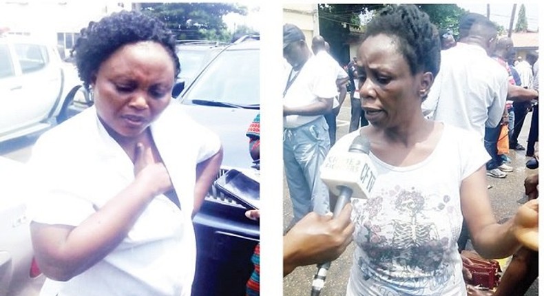 The kidnap suspects, Believe Enyolam and Agatha Aigbomiam