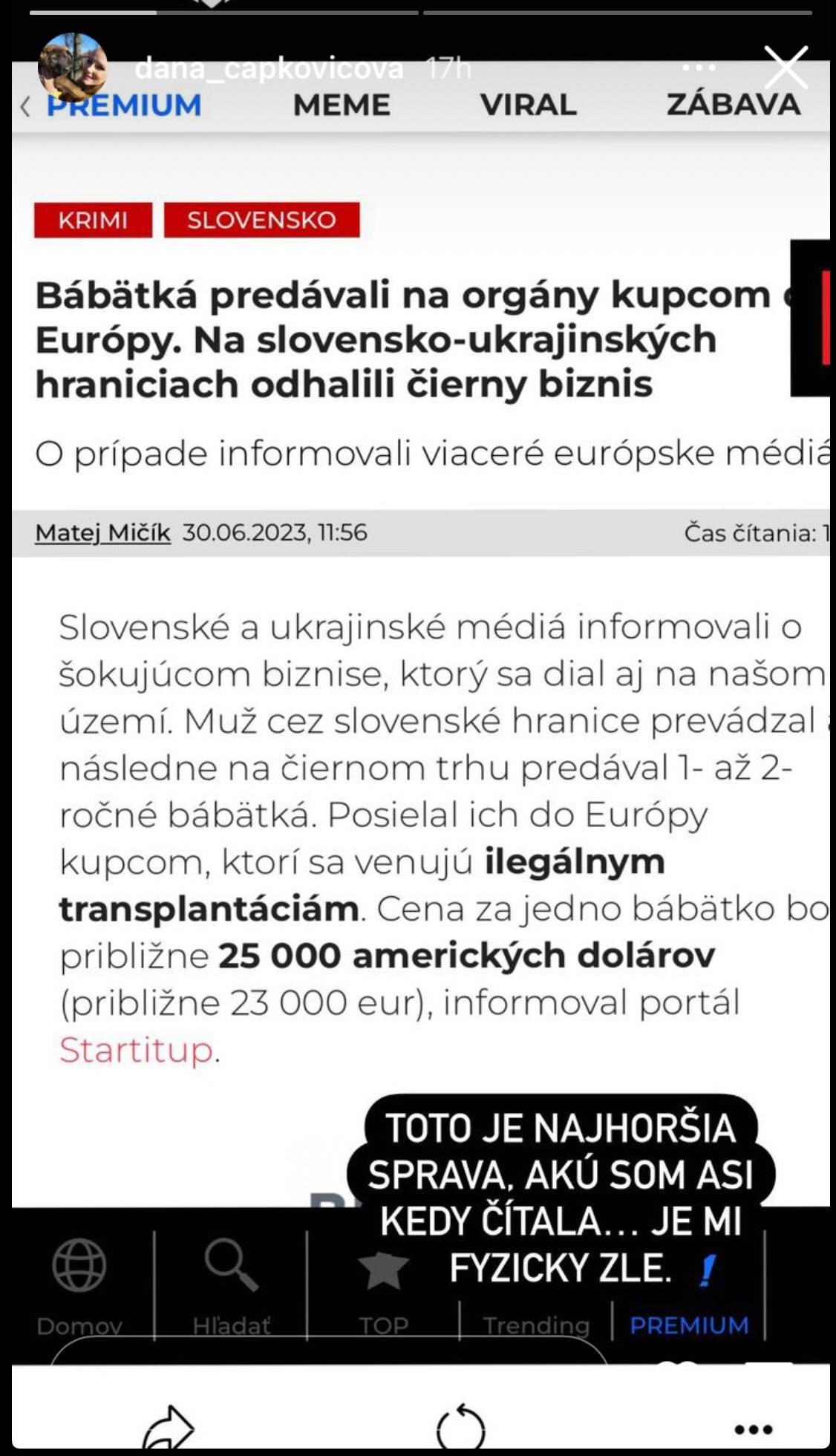 Moderátorkou informácia otriasla.