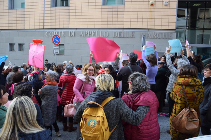 Italy: Shock sentence. Protest demonstration outside Ancona's court after it emerged that two men ac