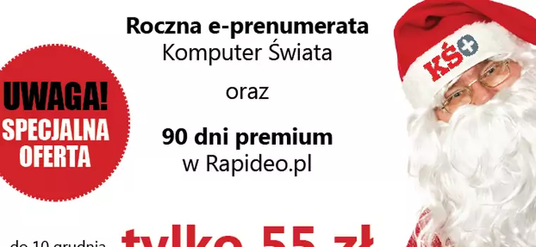 Mikołajkowa promocja: E-prenumerata Komputer Świata i konto Rapideo za 55 złotych!