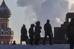 Plac Czerwony w Moskwie. Temperatura w Rosji spadła nawet do -30 stopni Celsjusza.