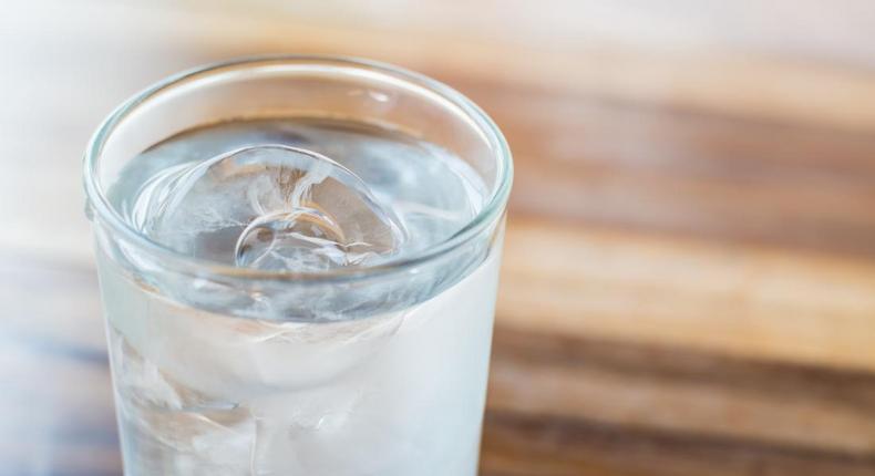 Ice cold water in a glass (Medical News Today)