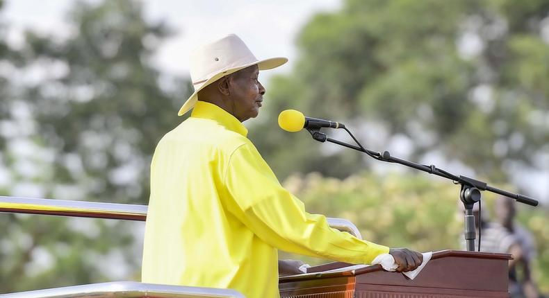 President Yoweri Museveni campaigning in Dokolo on Tuesday