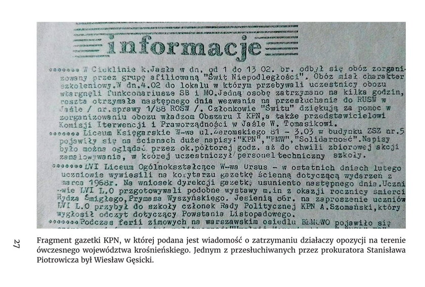 W 1988 r. Piotrowicz „przesłuchiwał na SB”!