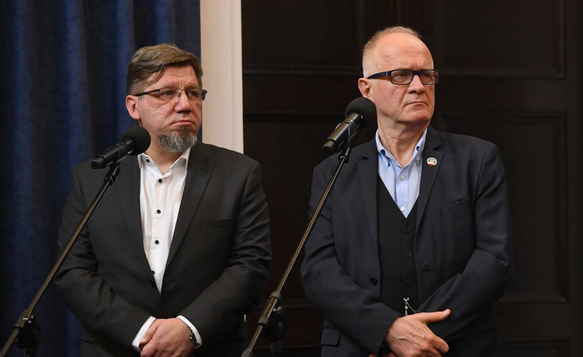 Prezes KRRiT Witold Kołodziejski oraz szef RMN Krzysztof Czabański