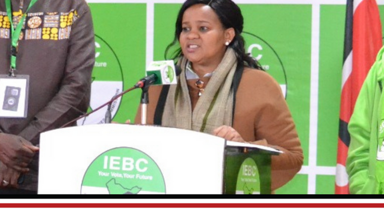 IEBC commissioners led by Vice Chairperson Juliana Cherera during an update briefing on Election Day, August 9, 2022