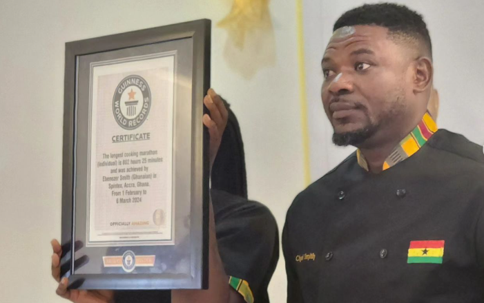 Ghana's Chef Smith confirmed by GWR as world's cook-a-thon record-holder