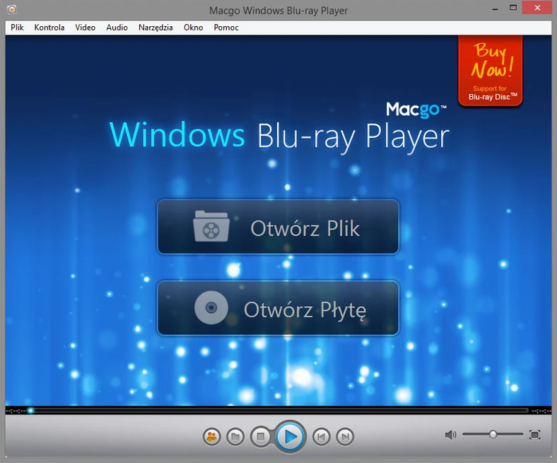 Główne okno programu do odtwarzania płyt Blu-ray - Macgo Windows Blu-ray Player