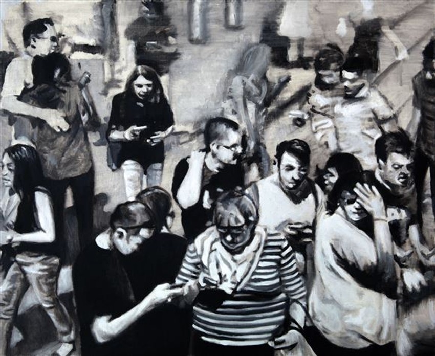 Sašo Vrabič, Liverpool Street Station, 40 cm x 60 cm, 2019, ulje na platnu