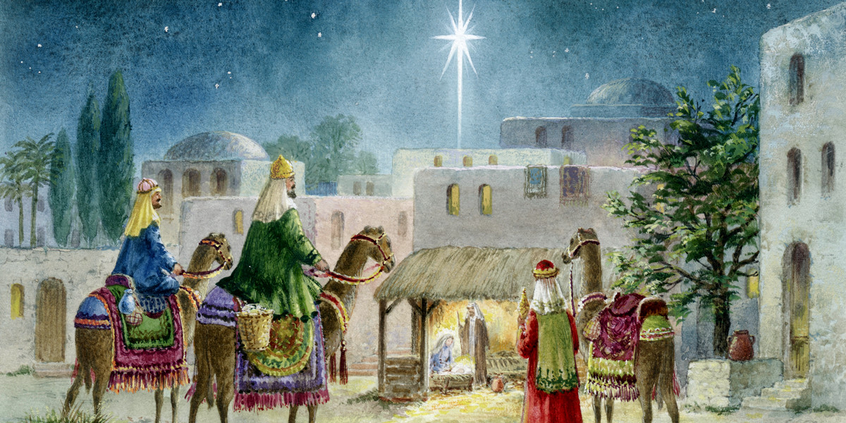 Christmas nativity scene with the three kings