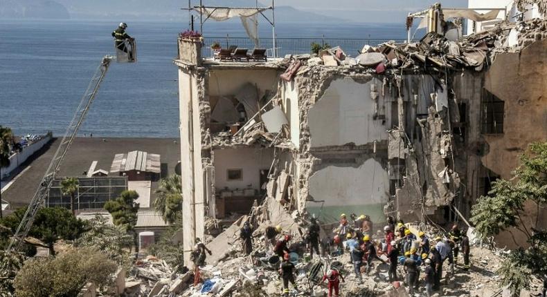 Two families are among the missing after a building collapsed in Torre Annunziata