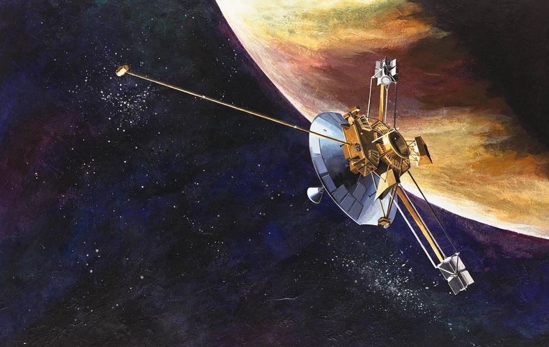 Pioneer 10 koło Jowisza - wizja artystyczna