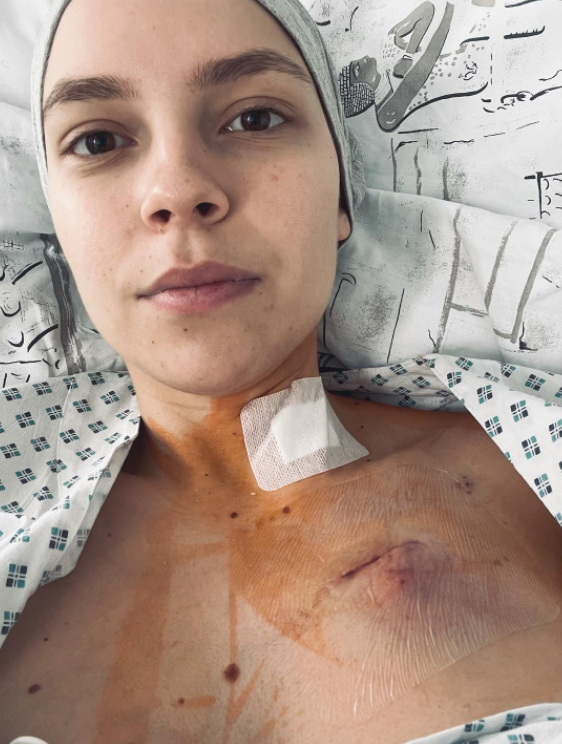 Patricia Janečková krátko po operácii. 