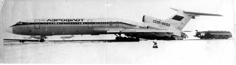 Tu-154 po lądowaniu