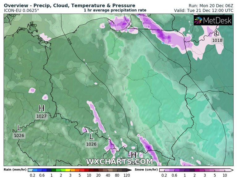 We wtorek okresami poprószy śnieg