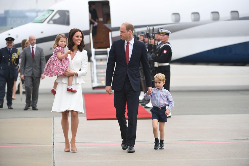 Księżna Kate, książę William, książę Jerzy i księżniczka Charlotte