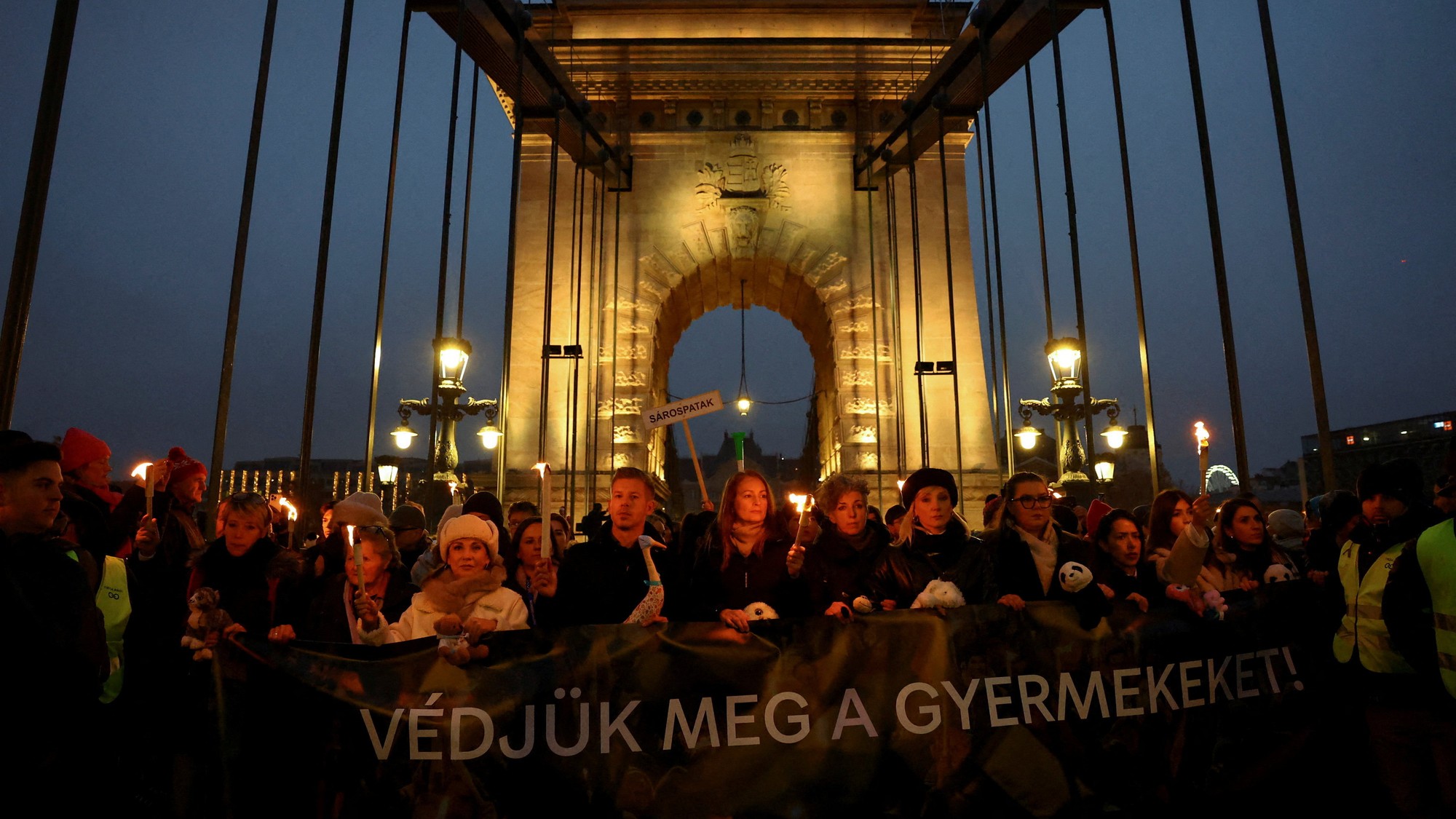 Protest proti zneužívaniu detí a vláde Viktora Orbána v Budapešti
