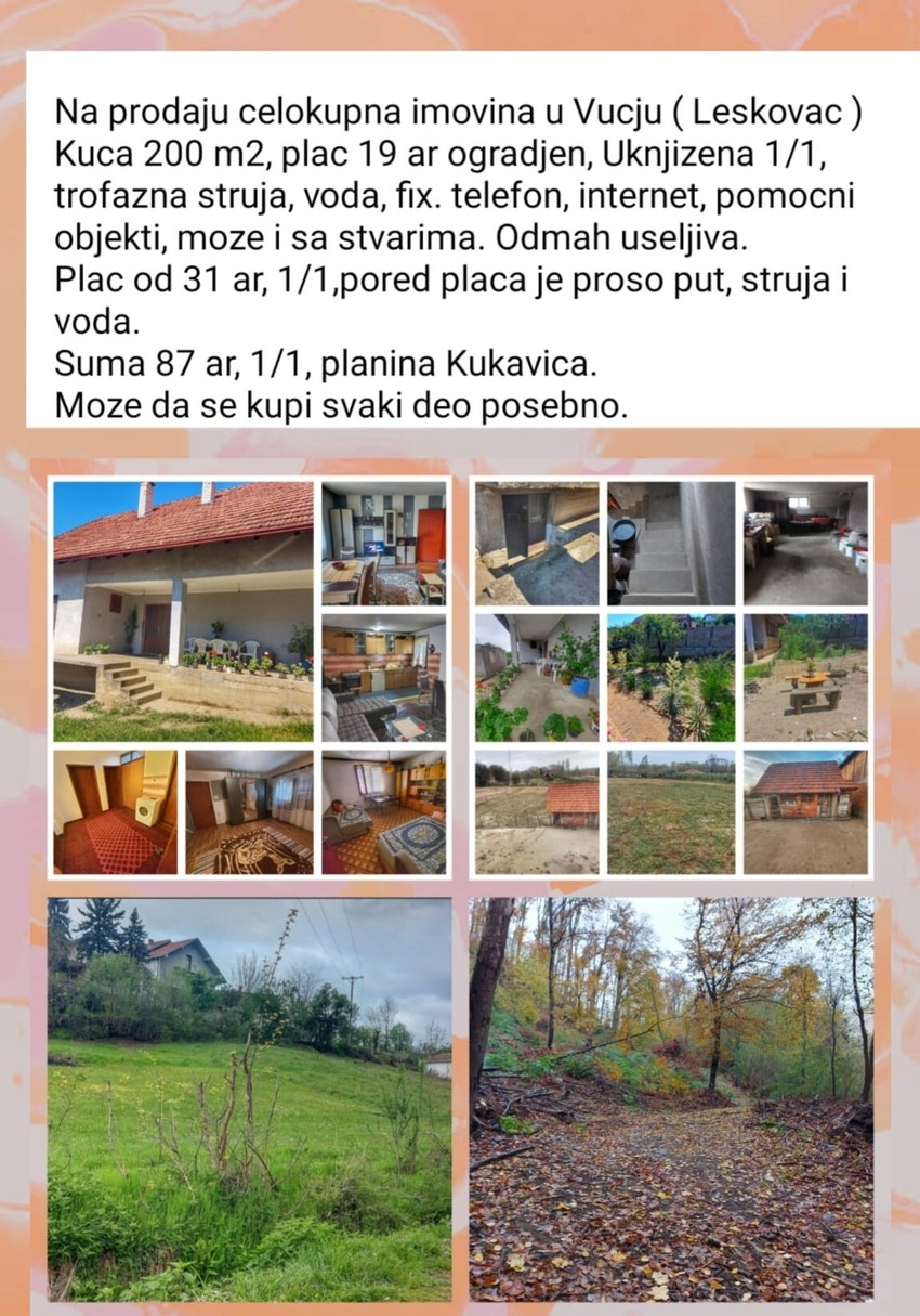 Kompletan oglas na jednoj od grupa za prodaju jeftinih nekretnina u Srbiji