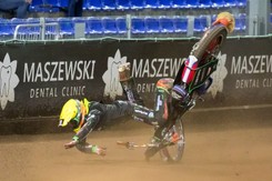 Wypadek Lebiediewa na torze w Grudziądzu. Żużlowiec złamał nogę